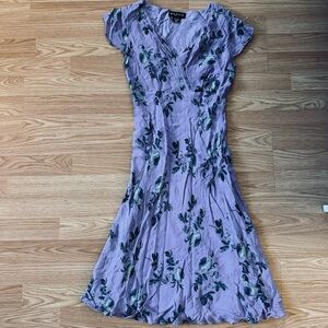 Vintage Majick Lilac Purple Dress Floral Bias 90s Y2K Fairy Rayon dress VGUC S
